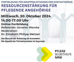 30.10. 14-17 Uhr, Ressourcenstärkung für pflegende Angehörige